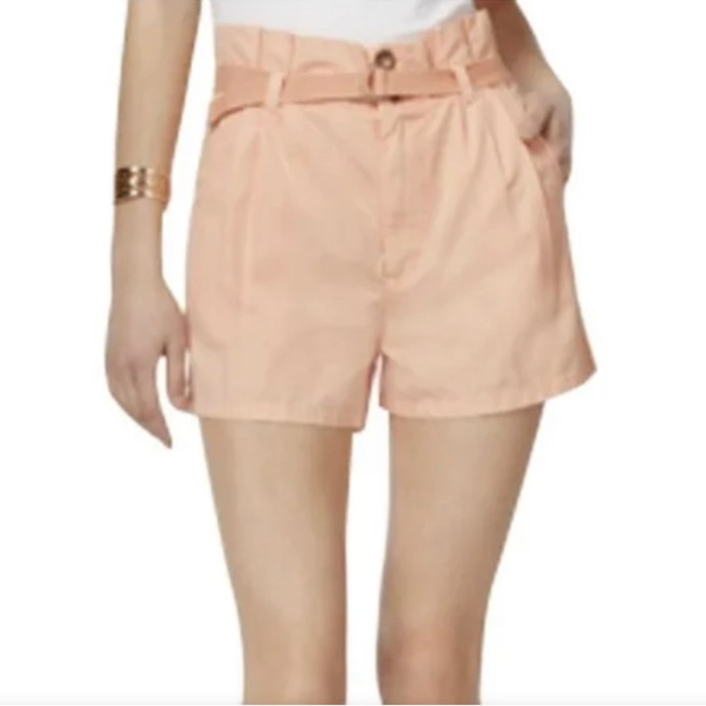 NWOT Guess Beige Womens Paper Bag Pleated Shorts size 6